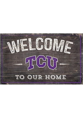 TCU Horned Frogs Welcome to our Home Sign - Purple
