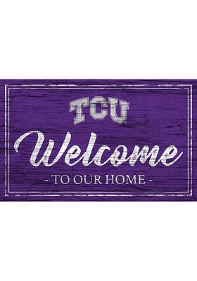 TCU Horned Frogs Team Welcome 11x19 Sign - Purple
