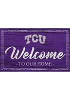 TCU Horned Frogs Team Welcome 11x19 Sign - Purple