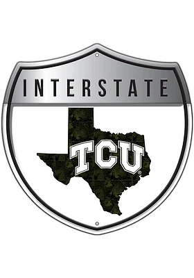 TCU Horned Frogs 24in OHT Camo Interstate Sign - Purple