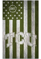 TCU Horned Frogs 11x19 OHT Military Flag Sign - Purple