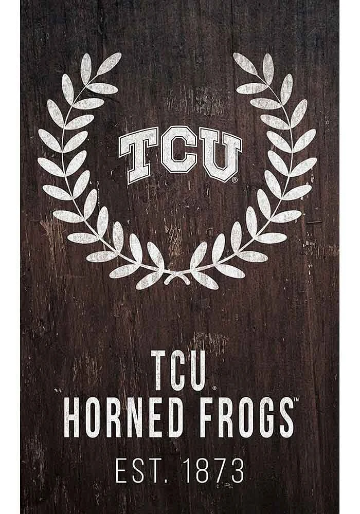 TCU Horned Frogs Laurel Wreath Sign - Purple