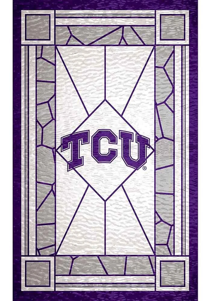 TCU Horned Frogs Stained Glass Sign - Purple