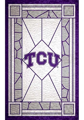 TCU Horned Frogs Stained Glass Sign - Purple