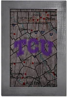 TCU Horned Frogs City Map Sign - Purple