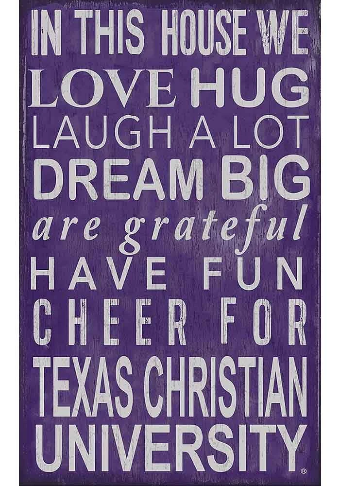TCU Horned Frogs In This House Sign - Purple