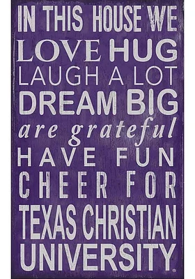 TCU Horned Frogs In This House Sign - Purple