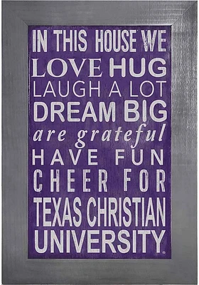 TCU Horned Frogs In This House Picture Frame - Purple