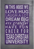 TCU Horned Frogs In This House Picture Frame - Purple