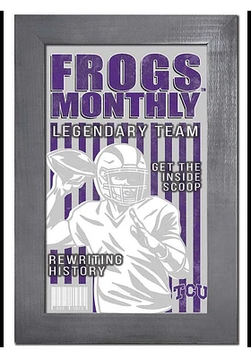 TCU Horned Frogs 11x19 Framed Monthly Sign - Purple
