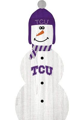 TCU Horned Frogs Snowman Leaner Sign - Purple