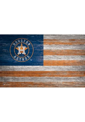 Houston Astros Distressed Flag 11x19 Sign - Blue