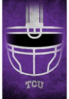 TCU Horned Frogs Ghost Helmet 17x26 Sign - Purple