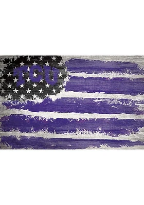 TCU Horned Frogs Flag 17x26 Sign - Purple