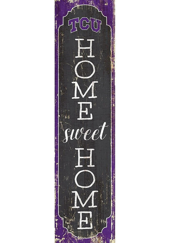 TCU Horned Frogs 48 Inch Home Sweet Home Leaner Sign - Purple
