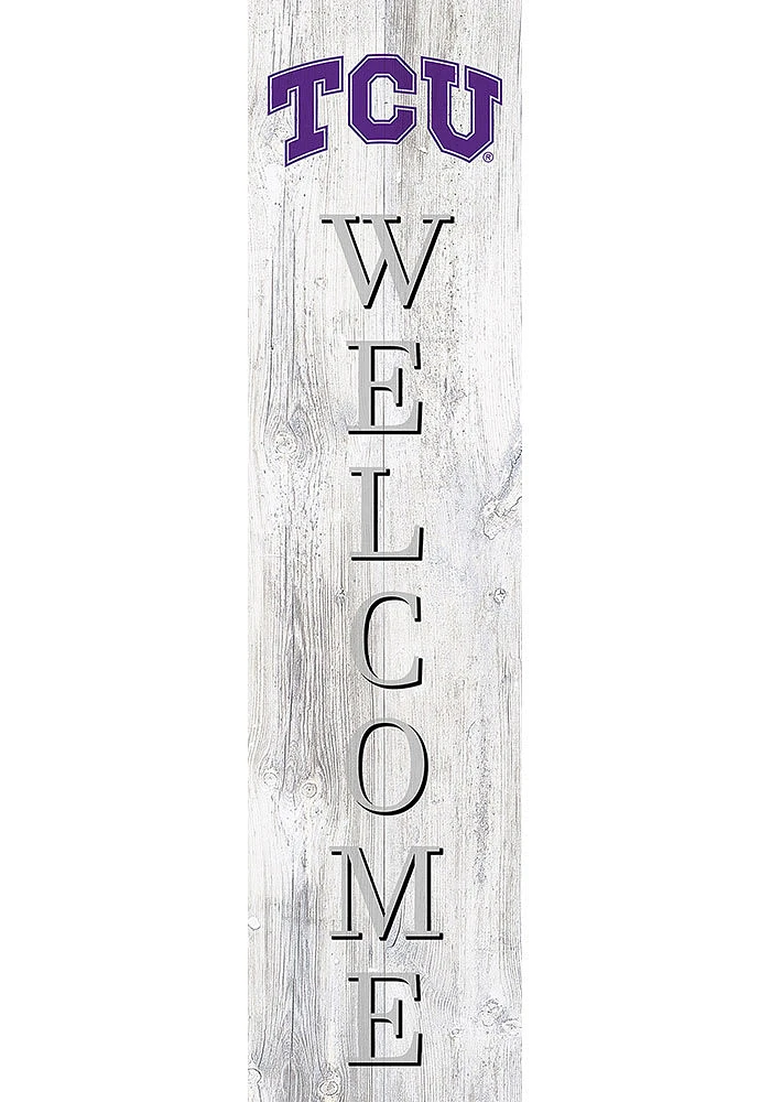 TCU Horned Frogs 48 Inch Welcome Leaner Sign - Purple