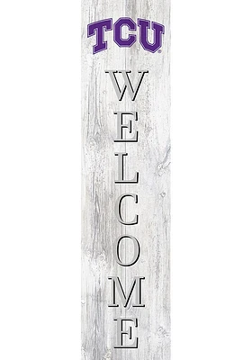 TCU Horned Frogs 48 Inch Welcome Leaner Sign - Purple