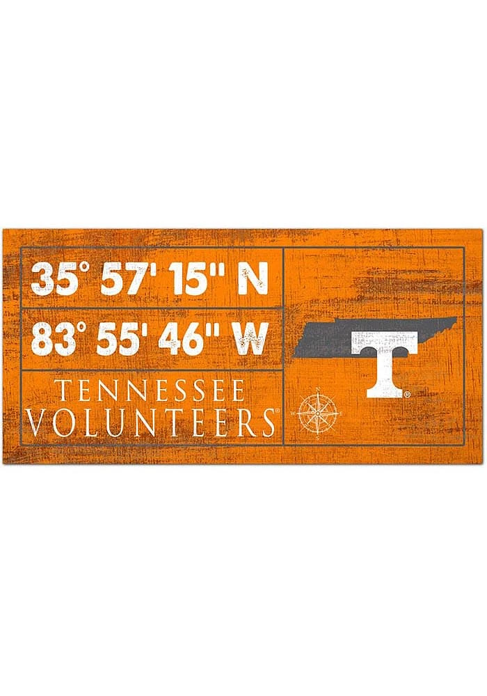 Tennessee Volunteers Horizontal Coordinate Sign - Orange