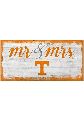 Tennessee Volunteers Script Mr and Mrs Sign - Orange