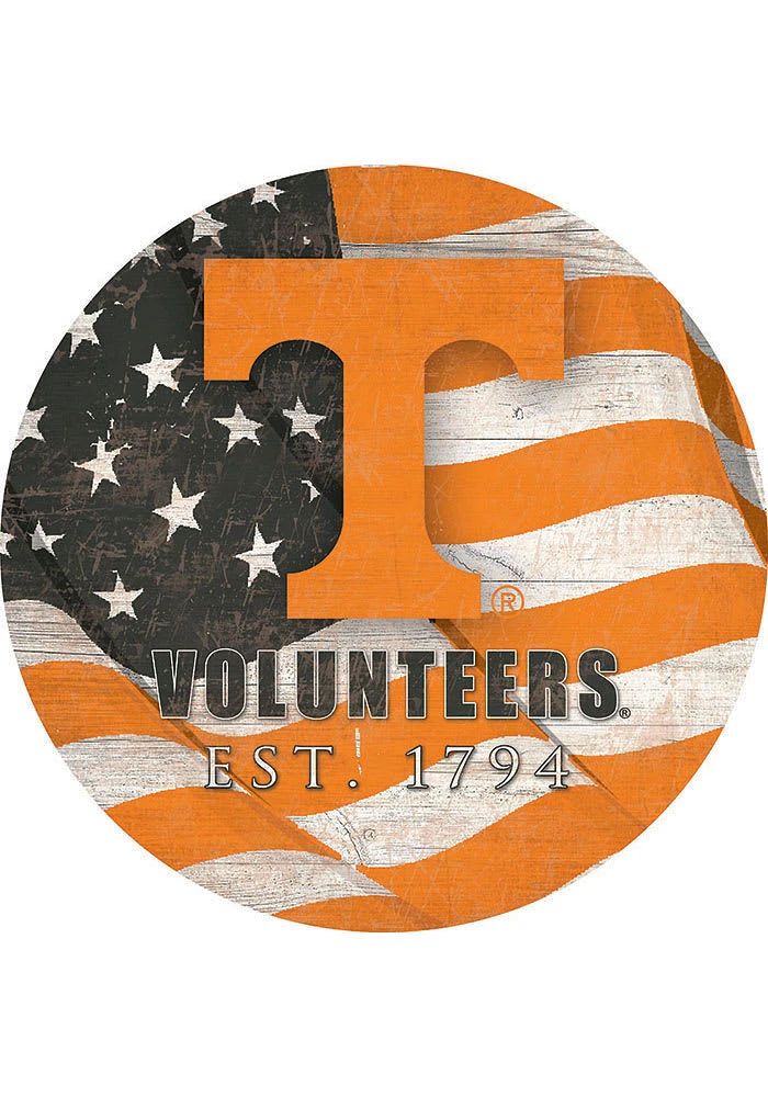 Tennessee Volunteers 24in Flag Circle Sign - Orange
