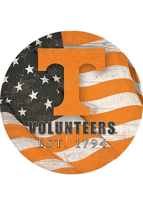Tennessee Volunteers 24in Flag Circle Sign - Orange