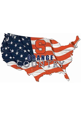 Syracuse Orange USA Shape Flag Cutout Sign - Orange