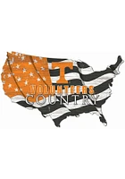 Tennessee Volunteers USA Shape Flag Cutout Sign - Orange