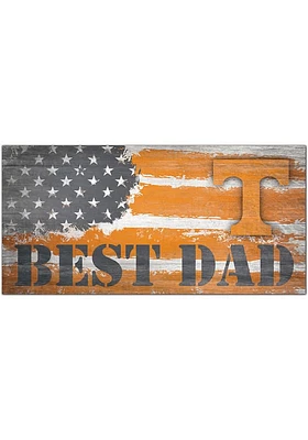 Tennessee Volunteers Best Dad Flag Sign - Orange