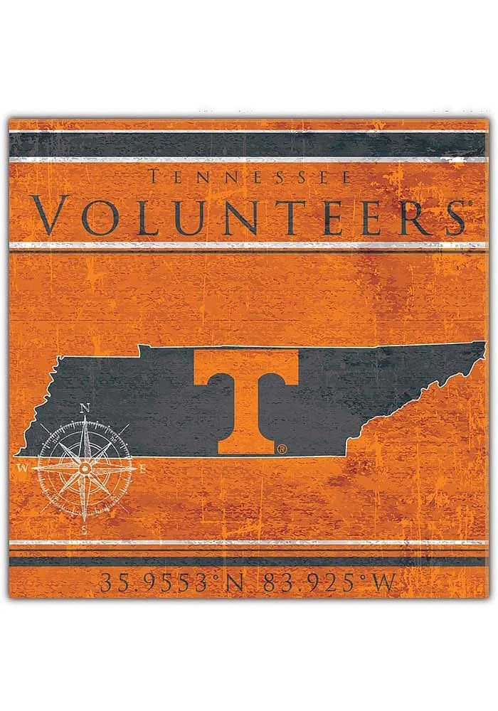 Tennessee Volunteers Coordinates Sign - Orange