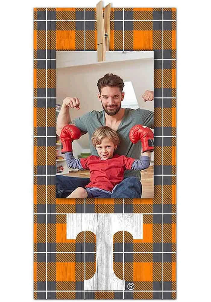 Tennessee Volunteers Plaid Clothespin Sign - Orange