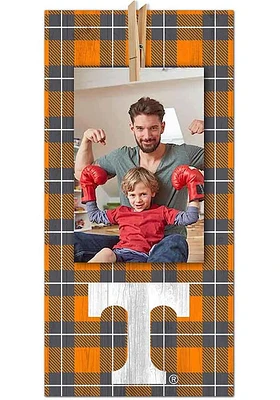 Tennessee Volunteers Plaid Clothespin Sign - Orange