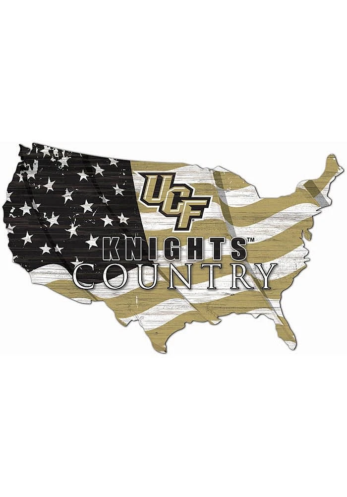 UCF Knights USA Shape Flag Cutout Sign - Black