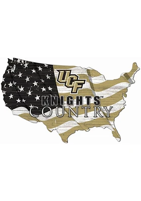 UCF Knights USA Shape Flag Cutout Sign - Black