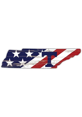 Tennessee Volunteers 12 Inch USA State Cutout Sign - Orange