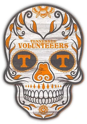 Tennessee Volunteers 12 Inch Sugar Skull Sign - Orange