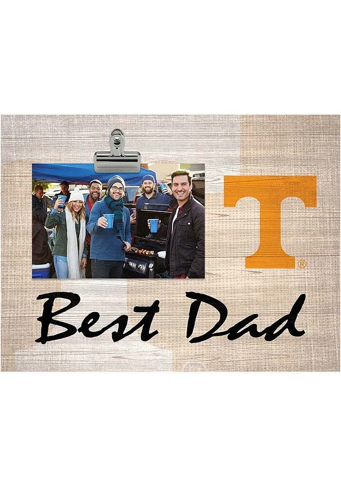 Tennessee Volunteers Best Dad Burlap Clip Picture Frame - Orange