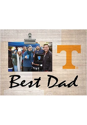 Tennessee Volunteers Best Dad Burlap Clip Picture Frame - Orange