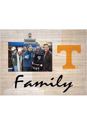 Tennessee Volunteers Family Burlap Clip Picture Frame - Orange