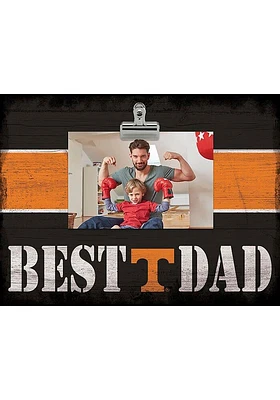 Tennessee Volunteers Best Dad Striped Clip Picture Frame - Orange