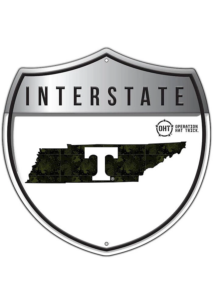 Tennessee Volunteers 24in OHT Camo Interstate Sign - Orange