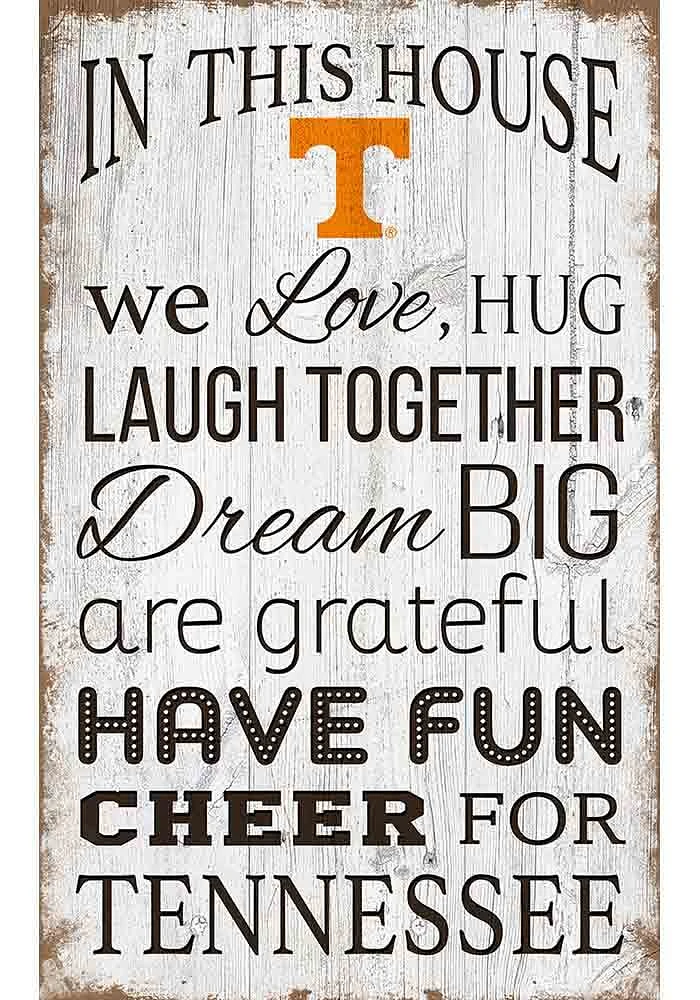 Tennessee Volunteers In This House 11x19 Sign - Orange