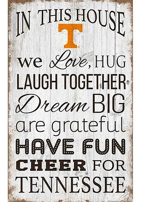 Tennessee Volunteers In This House 11x19 Sign - Orange