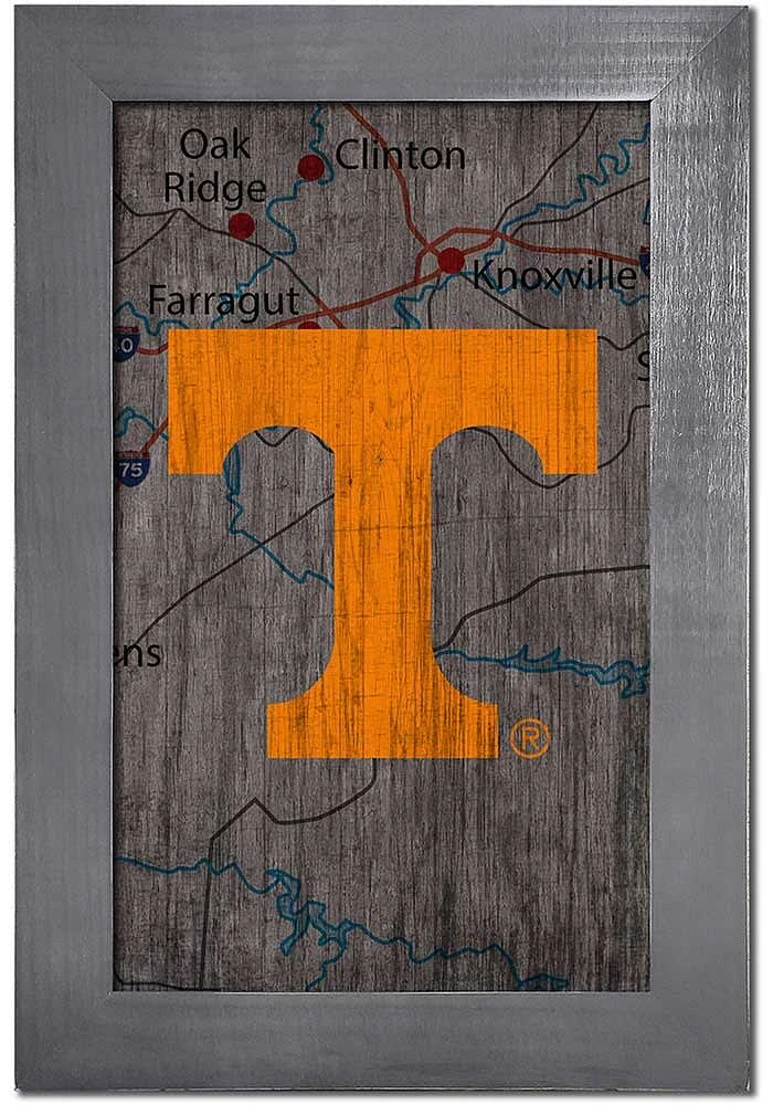 Tennessee Volunteers City Map Sign - Orange