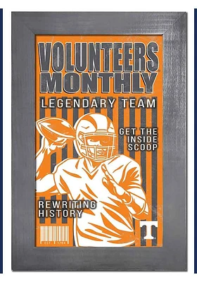 Tennessee Volunteers 11x19 Framed Monthly Sign - Orange
