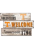 Tennessee Volunteers Welcome 3 Plank Sign - Orange