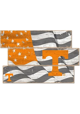 Tennessee Volunteers Flag 3 Plank Sign - Orange