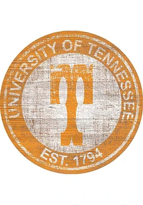 Tennessee Volunteers Round Heritage Logo Sign - Orange