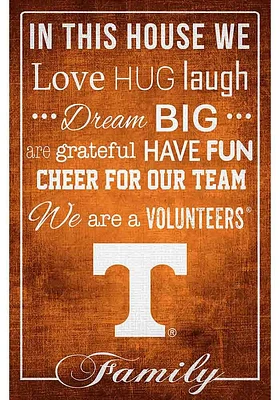 Tennessee Volunteers In This House 17x26 Sign - Orange