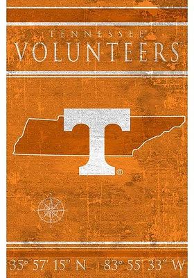 Tennessee Volunteers Coordinates 17x26 Sign - Orange