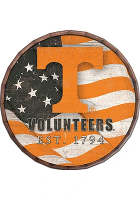 Tennessee Volunteers Flag 24 Inch Barrel Top Sign - Orange